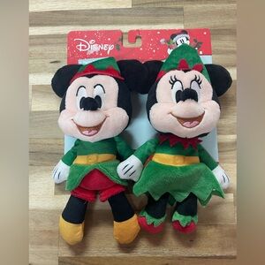 Disney Mickey‎ and Minnie Mouse Holiday dog toys - Green and Red- NWT -Christmas